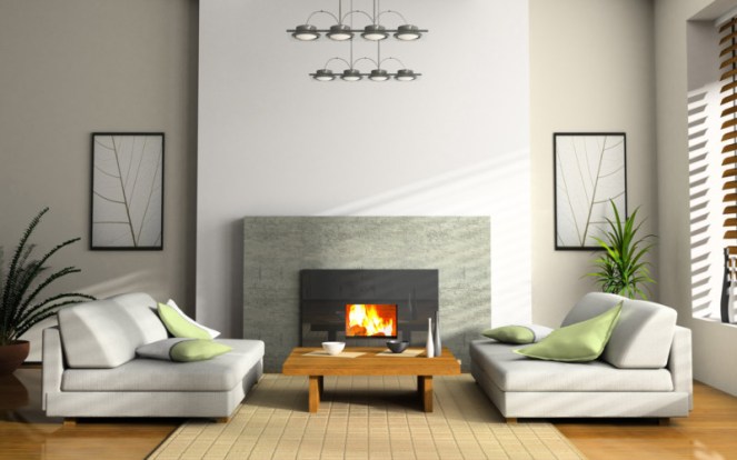 Modern Living Room White Sofa Modern Fireplace Design Ideas